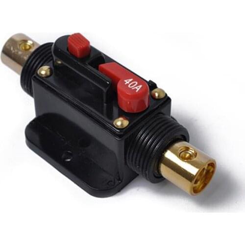 12V Car Stereo Audio Circuit Breaker Inline Fuse Fits 4-8 Gauge Wire 40 Amp