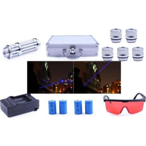 Real Power 445nm-450nm 1W Blue Laser Pointer Powerful Flashlight Focus Visible Beam Quality Laser Module burning laser pointers