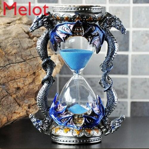 Norse Mythology Jormungand Metal Sand Clock 15 Minutes Dragon Style Timer Hourglasses Office Desktop Decoration Sanglasses