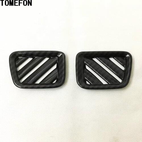 TOMEFON 2pcs For Citroen Aircross C5 SUV Hatchback Front Dash Board Air Vent Cover ABS Chrome Carbon Fiber Paint