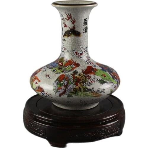 New qianlong year pastel 18-figure vase jingdezhen antique porcelain