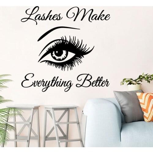 Beauty Salon Lash and Brows Eyes Vinyl Wall Sticker for Bedroom Living Room Make Up Salon Shop Decor Wall Decals Stickers Mural