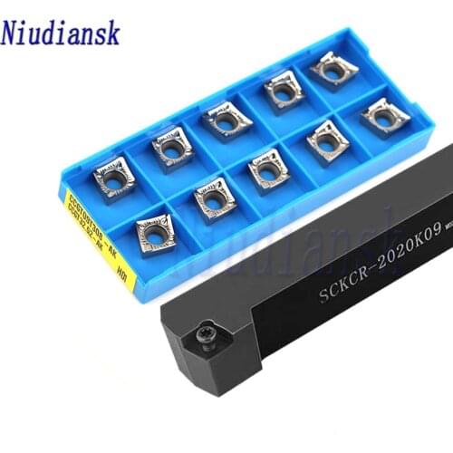 1pc SCKCR2020K09 SCKCR2525M09 External Tool Holder SCKCR1212H09 SCKCR1616H09 CNC Lathe Tools +10pcs CCMT09T3 Carbide Inserts Set