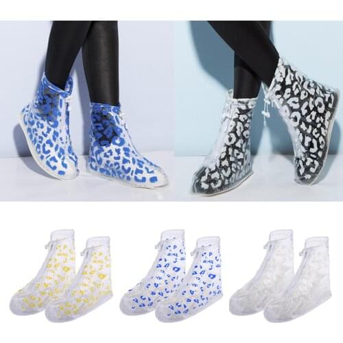 Waterproof Shoe Covers Reusable Overshoes Galoshes Anti-Slip Boots Protector with Zipper Closure