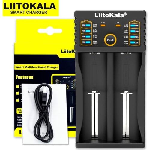 18650charger USB input nimhNicd intelligent lithium Outdoor emergency 1.2 v 3.7V 3.2 v AA/AAA battery charger Liitokala LII202