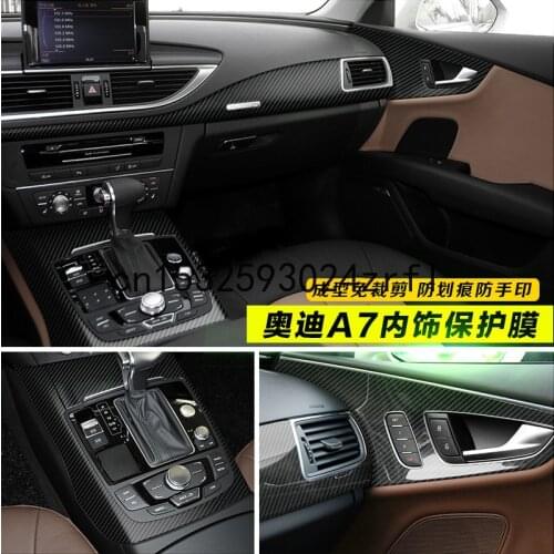 For 2009-18 Audi A7 Refitted Center Control Gear Protection Film Interior Carbon Fiber Decorative Sticker Gear Sticker
