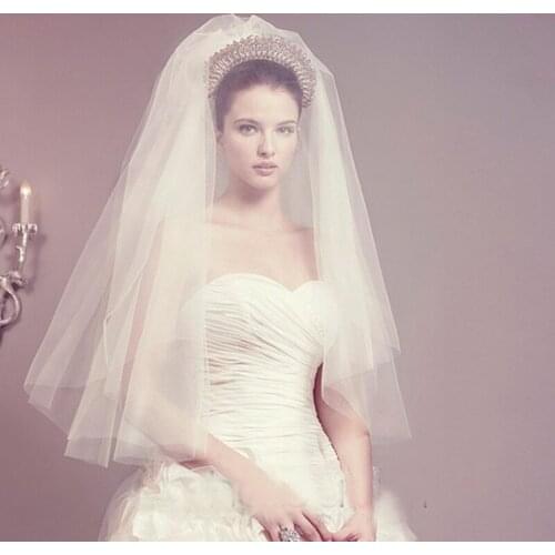 2 Layers Short Women Bridal Veils With Comb 2021 New