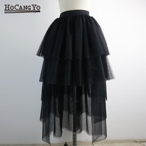 Women Summer Tulle Skirt Long High Waist Goth Sexy Tutu Skirts Womens Clothing 2020 Gothic Style Streetwear Ball Gown Skirt