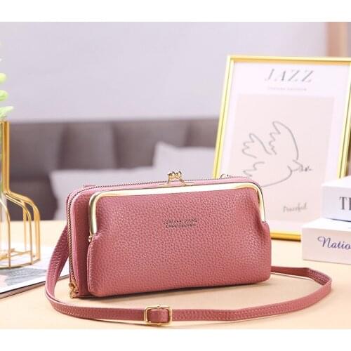 Mobile Phone Bag for Female Mini Card Holder with Soft Leather Crossbody Bag Women Zipper Wallet Square Coin Purse cartera mujer