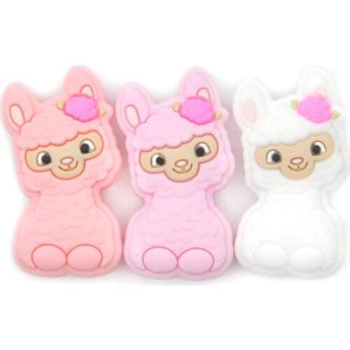 10PCS Infant Teether BPA Free Food Grade Teething Toys For baby Boy And Girl Animal Shape Silicone Teething Beads DIY Chain Gift