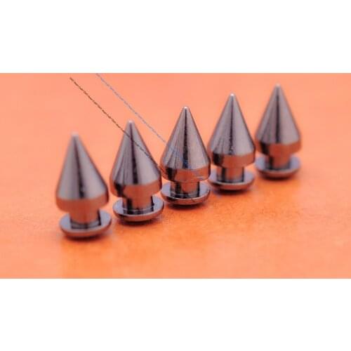 100X 7*14mm Quality Solid Gunmetal Fasteners Spots Cone Rivet Stud Spikes for LeatherCraft Bracelet Shoes Boot GarmentRivetback