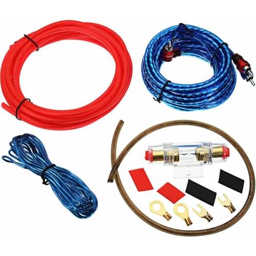 1500W 10GA Car Amplifier Wiring Kit Audio Speaker Cable Kit Subwoofer Speaker Installation Power AMP RCA Cable Fuse Holder