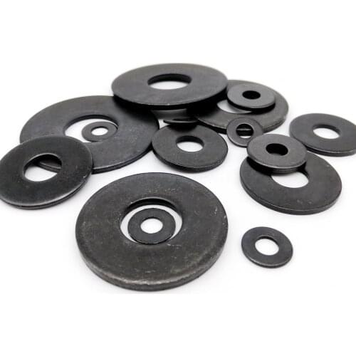 2/25pcs M3 M4 M5 M6 M8 M10 M12 M14 M16 Black Grade 8.8 Steel Large Size Oversize Big Wider Flat Washer Plain Gasket High Quality