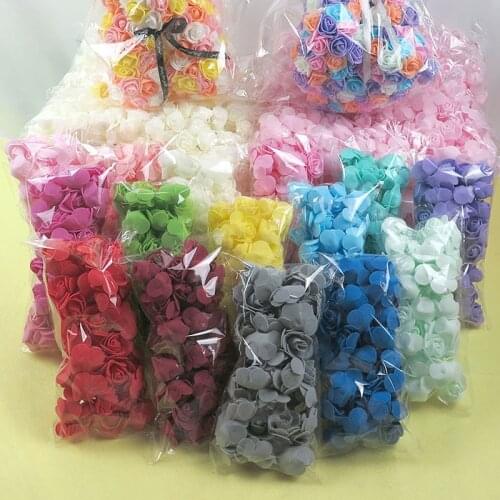 100-500pcs Colorful foam Rose Head 3.5cm artificial Flower For DIY roses bear as wedding wife mothers Birthday party Decoration