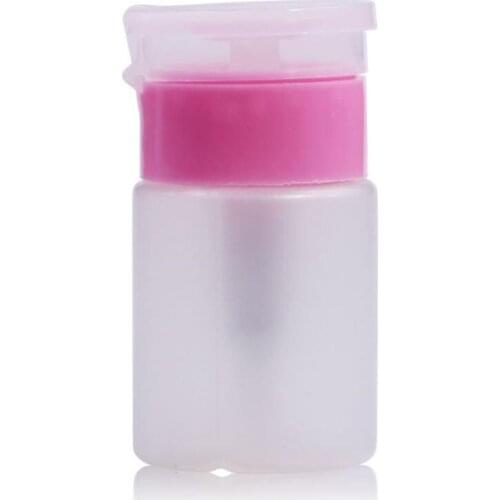 60ML Pink Empty Pump Liquid Alcohol Press Nail Polish Remover Cleaner Bottle Dispenser Make Up Refillable Container F20172106