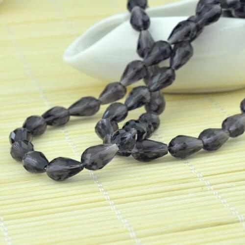 8x12mm 60pcs/lot Teardrop Crystal Beads Middle Purple Plated Briolette Water Drop Glass Beads For DIY Jewelry Making Accessories