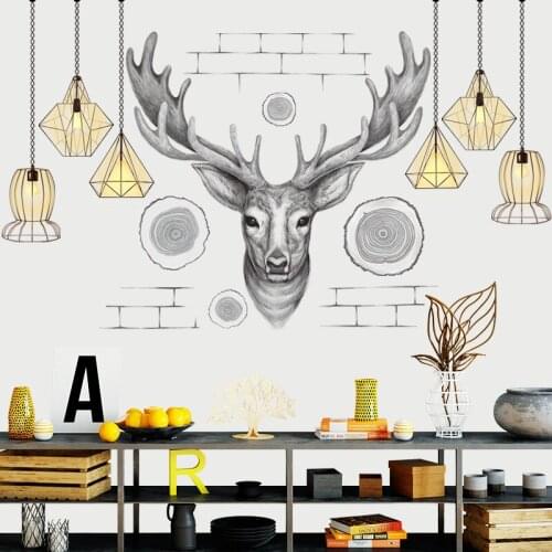 97*205cm Creative Deer Home Decoration Wall Sticker DIY Animal Modern Wall Decals Poster Wall Art Mural