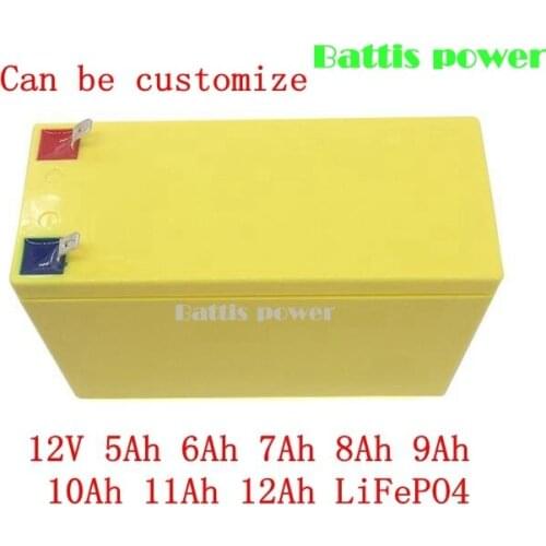 Rechargeable 12V 12Ah 11Ah 10Ah 9Ah 8Ah 7Ah 6Ah 5Ah LiFePO4 lithium battery pack Not lead acid for power 100w car toy led