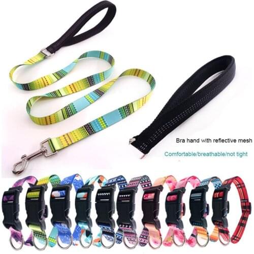 Pet Accessories Printing All Seasons Dog Leash Design And Color Reflection Wearable Dog Training Rope Pattern Walking Dog Rope