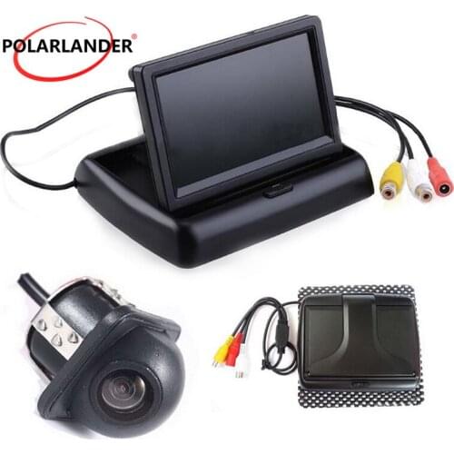 Reverse priority Car color LCD Car Foldale Parking Monitor Night Vision add CCD Car Camera car reversing camera 4.3 inch