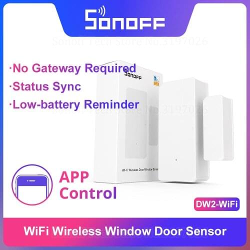 Sonoff DW2-WiFi Wireless Security Door/Window Sensor Alarm Notification Smart Scene via eWeLink APP Support Sonoff Devices IFTTT