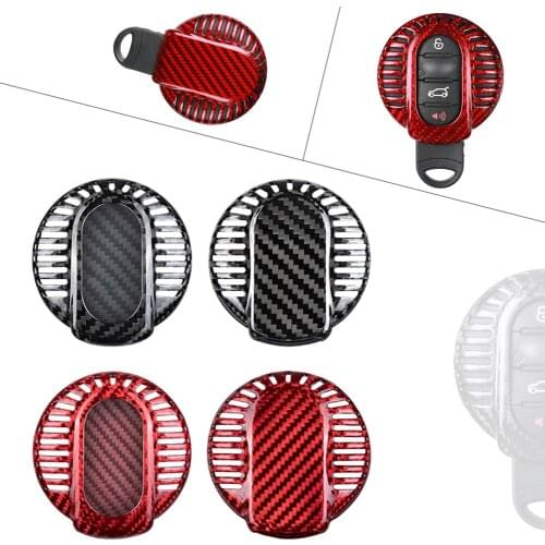 Car Remote Key Case Cover Carbon Fiber Housing Replacement for BMW Mini F54 F56 F55 F57 F60 Red