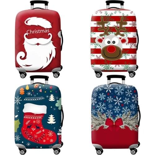 Christmas pattern Stretch Fabric Luggage Protective Cover Suit 18-32 Inch Trolley Suitcase Case Covers Travel Accessories