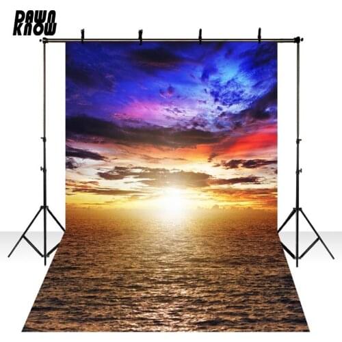 DAWNKNOW Sunset Glow Photography Background Seaside Photocall Polyester Children Backdrops For Wedding Photo Studio lv2147