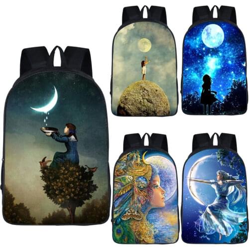 Fantasy Moon Girls Backpack For Teenagers Girls Children School bags Cartoon Backpacks Women Travel Bag Kids School Bags