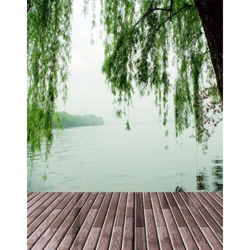 Lake Green Tree Photography Backdrops Photo Props Studio Background 5x7ft