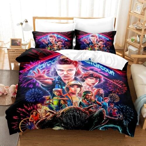 Stranger Things Bedding Set Single Twin Full Queen King Size Stranger Things Bed Set Childrens Kid Bedroom Duvetcover Sets 030
