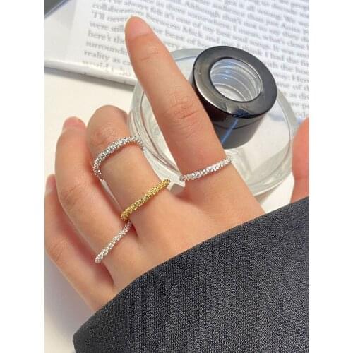 Creative starry sparkling ring simple cold ridden gold silver index finger ring ldies fashion jewelry
