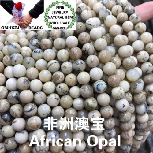 OMHXZJ Wholesale ZB78 6 8 10 mm DIY Bracelet Necklace Jewelry Making Accessories Natural Stone Hot Fine African Opal Round Beads