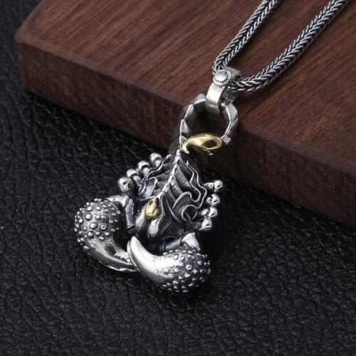 Wholesale S925 Sterling Silver Trend Scorpion Pendant Fashion Men And Women Retro Thai Silver Small Pendant Manufacturers