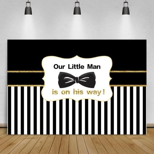 Photo Backdrops Black White Stripes Happy Birthday Party Beard Poster Little Man Portrait Photography Backgrounds Photo Studio