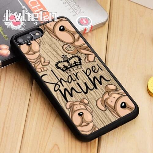 LvheCn shar pei Mum Dog Phone Case Cover For iPhone 5 6 6s 7 8 plus 11 12 Pro X XR XS Max Samsung Galaxy S6 S7 edge S8 S9 S10