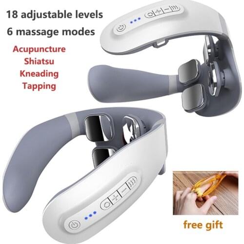 TENS Pulse Neck Massage Tool Heating Shiatsu Neck Massager Electric Heating Electric Neck Massager for Back