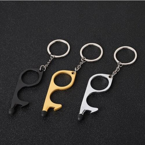 2021 Hot Multi Function Anti Touchless Handle Bottle Non Contact Door Opener Tool Keychain