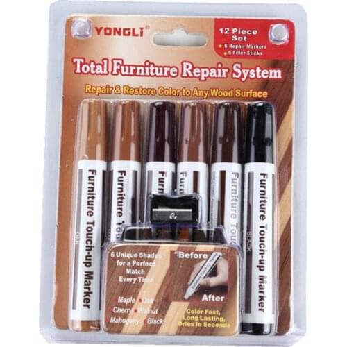 Wood Repair System Kit Filler Sticks Touch Up Marker Floor Furniture Scratch Fix