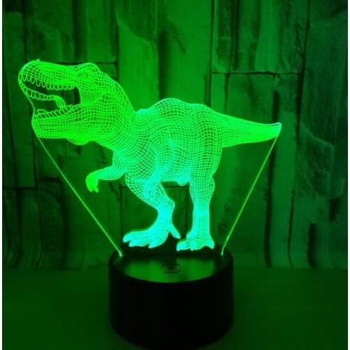 New Dinosaur Colorful 3d Led Night Light Touch Illusion Visual Led Lamp Acrylic Atmosphere Table Decoration Usb Nightlight