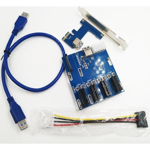 New product pcie cards 1 to 4 port pci express 1x slot Riser card mini ITX external 3 pci e slot adapter cards pcie port multipl