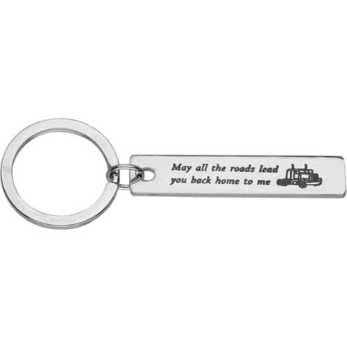 Oeinin Creative Keychain Man May All The Roads Lead You Back Home Key Chain Bags Boy Letter Color Key Ring Alloy Pendant Brelok