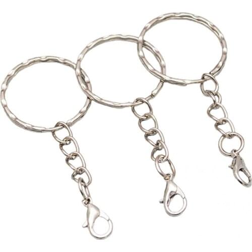 Durable 50Pcs Unique Anti-rust Key Split Rings Metal Keychain Split Rings Anti-rust for Beads