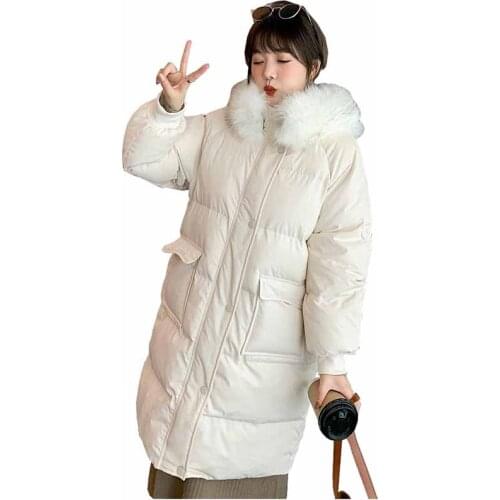 2020 Oversize Winter Parka Women Down Cotton Jacket Waterproof Fabric Hooded Fur Collar Thick Warm Coats Plus Size Outwear KW301