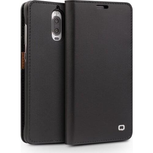 Qialino Case For Huawei Ascend Mate9 Handmade Genuine Leather Cover For Huawei Mate9 Pro Luxury Ultra Slim Flip Case 5.9 Holster