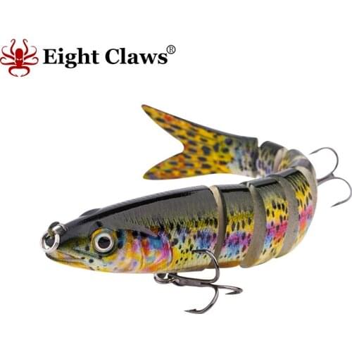 EIGHT CLAWS 13.5cm 19g Fishing Lure 8 Segment Multi Jointed Artificial Hard Bait with Treble Hook Lifelike Swimbait Crankbaits
