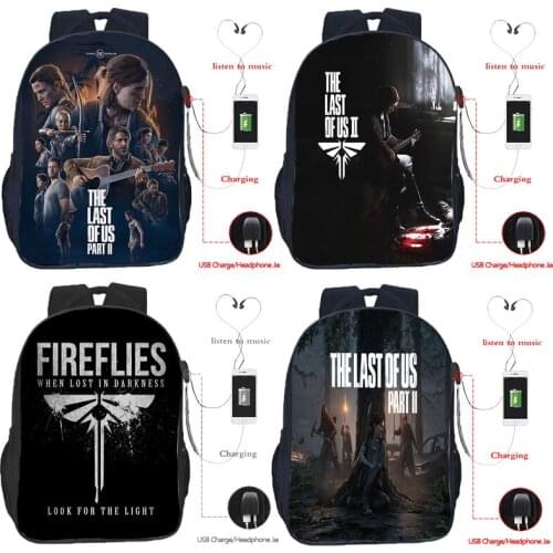 The Last of Us Part II Backpack USB Charge Bag For Students Teens Ellie Joel School Bag Unisex Kids Rucksack Travel Knapsack