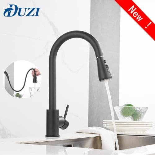Kitchen Basin Faucet Solid Brass Mixer Pull Out Sink Kitchen Faucet Single Handle Cold & Hot Water Mixer Tap Black Oil Rubbed