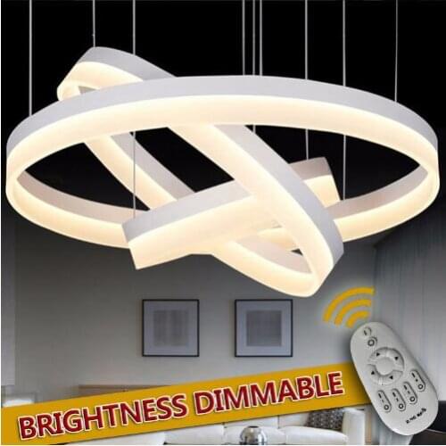 Modern Pendant light Luxury Ring led lamp Stainless Steel Hanging Light Fixtures Adjustable Pendant lamp 90-260V