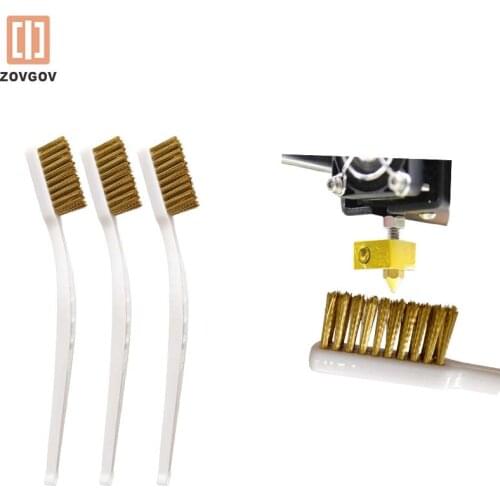 Cleaner Tool 3D Printer ZOVGOV Needle Brush Plastic Handle Copper Wire Brush For Nozzle Heater Block Hotend Cleaning HotBed Part